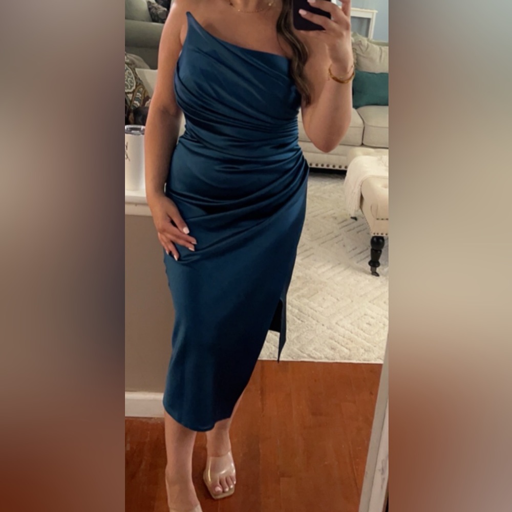 Light Navy Blue Midi-Dress
